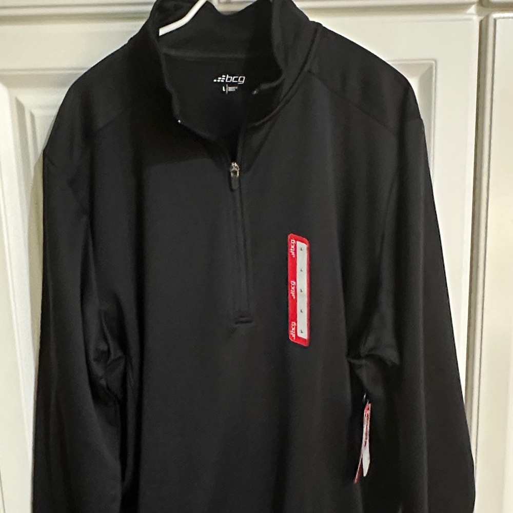 NEW— BCG Men's Performance Black Half-Zip Jacket